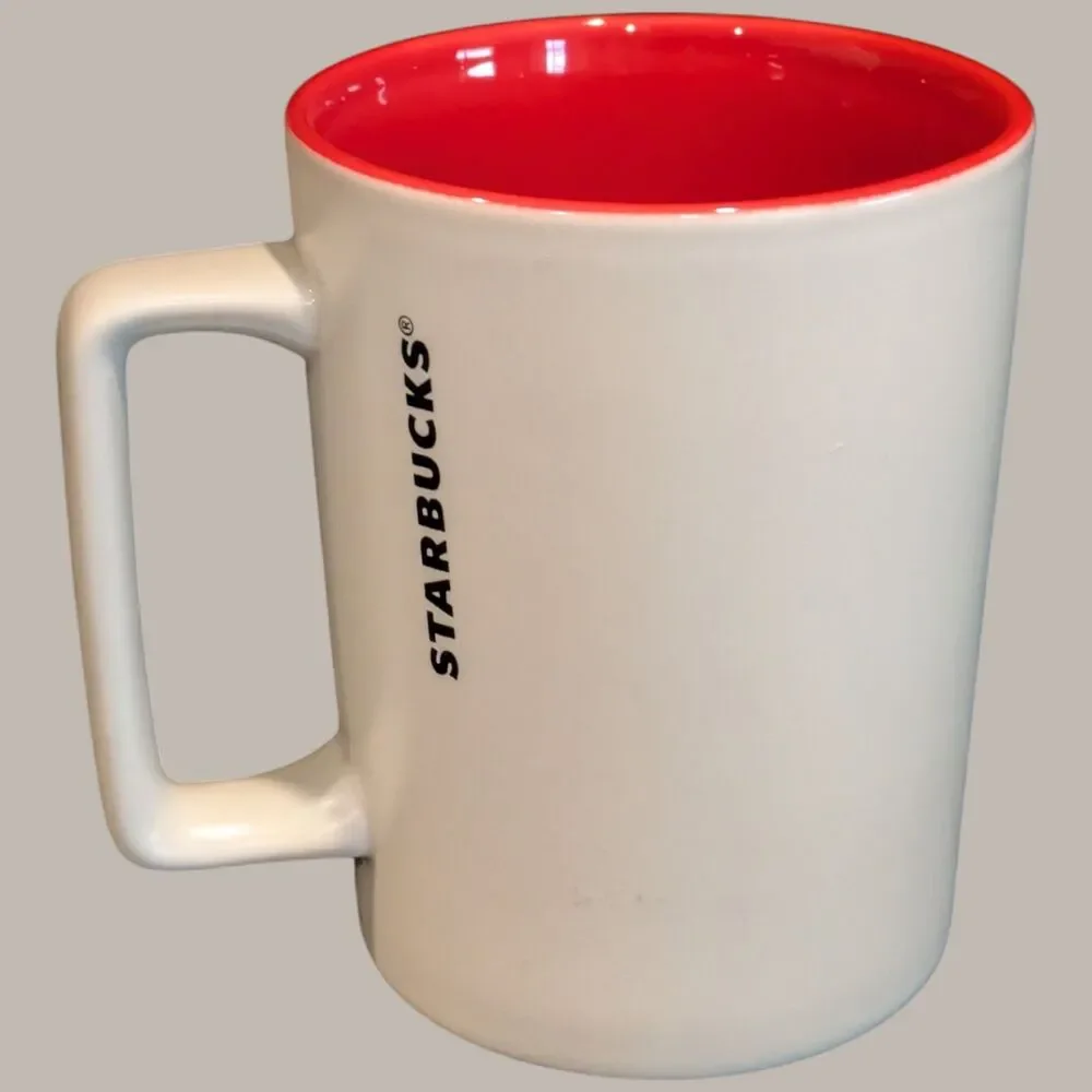 Starbucks Coffee Mug 12 oz. Abstract Fox Red Interior 2017